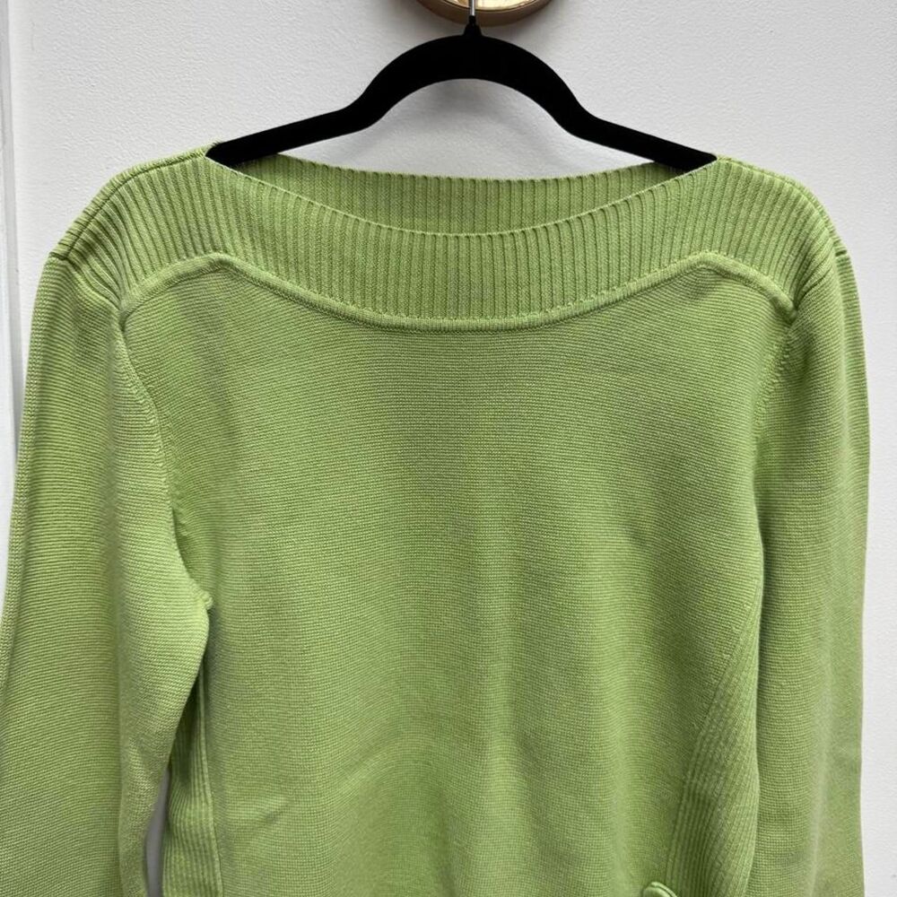 Pistachio Green Cotton Ribbed Sweater - Picture 3 of 8